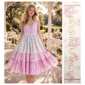 LoveShackFancy x Target Camille Mixed Floral Romantic Cottagecore Tiered Dress M